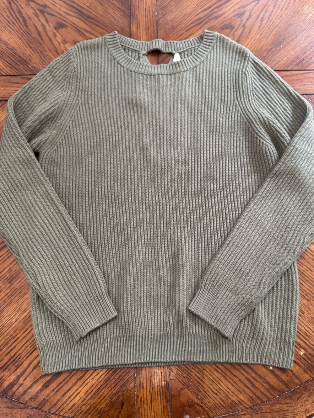 Ribbed Crewneck Sweater - Olive Green